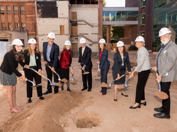Photo of group breaking ground for chemistry building renovation