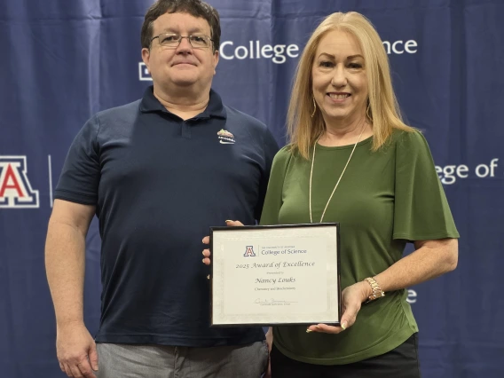 Dr. Craig Aspinwall and Nancy Louks for COS Excellence Award