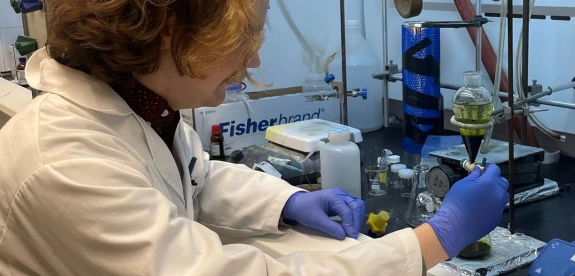 Student working in a lab.