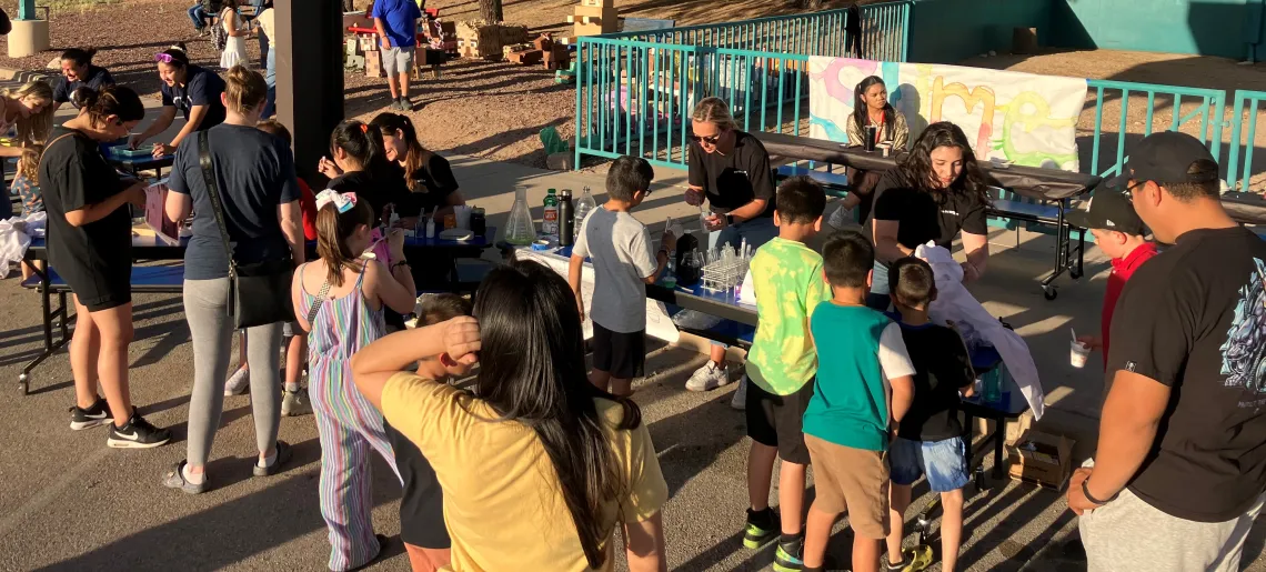 photo of PAWS members presenting at Esperanza Elementary School's Math Science Night