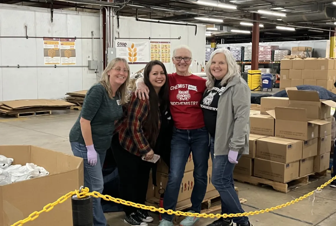 LR: Nicole Barber, Virginia Olivas, Valerie McClure, and Debbi Busack at the Community Food Bank of Southern Arizona