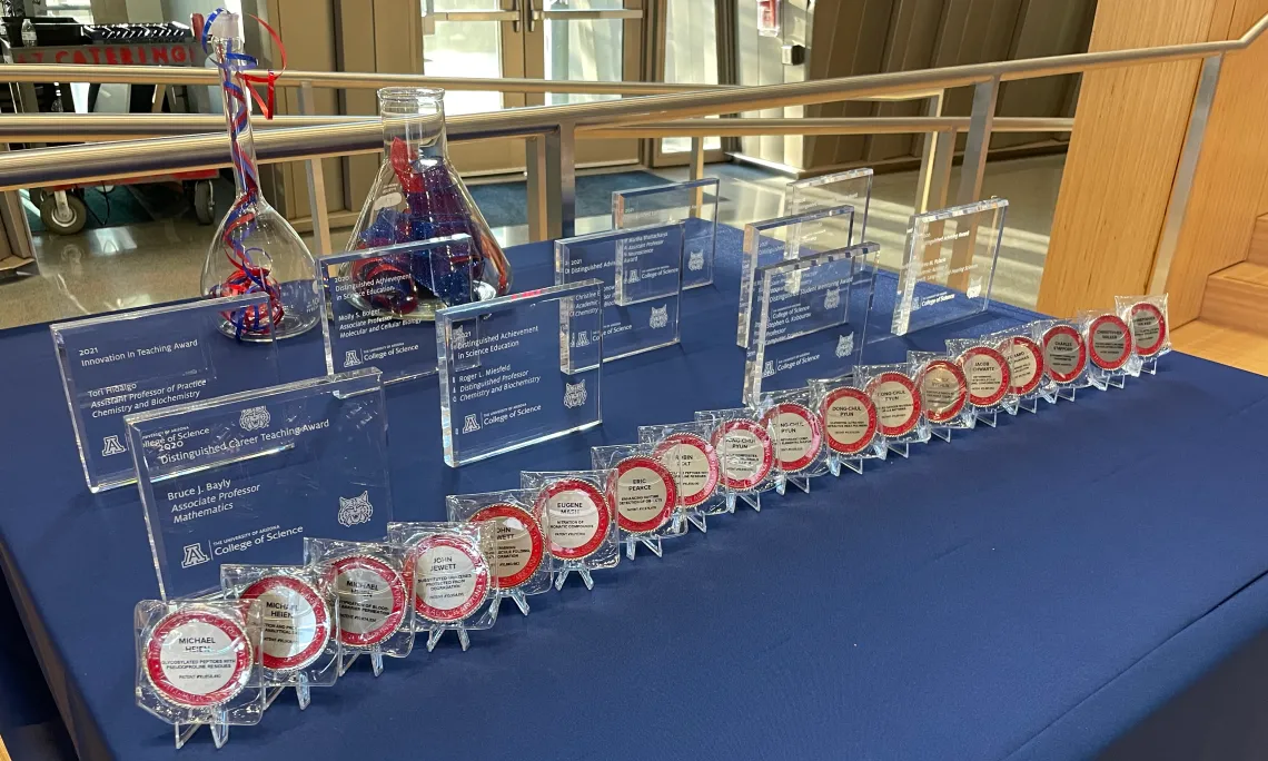 Patent coins all lined up