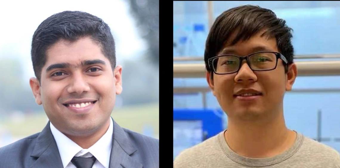Graduate Students Mubarak and Yu-shien Smiling
